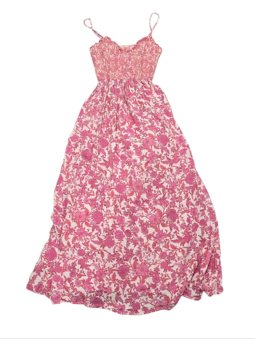 Free People Sweet Nothings Midi Dress Pink Floral Smocked Boho XS - Picture 3 of 13
